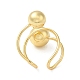 Rack Plating Brass Round Ball Beaded Open Cuff Rings RJEW-E290-07G-3