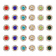 SUPERFINDINGS 600Pcs 8mm Flower Shape Rhinestone Sew on 6 Colors Bright Flat Back Beads Buttons Crystal Embellishments Buttons for Crafts Clothes Jewelry Making RGLA-FH0001-02-1
