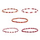 5Pcs 5 Colors Glass Seed Beaded Stretch Bracelets Set for Women BJEW-JB08563-1