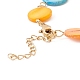 Bracelet chaîne à maillons ronds plats coquillage naturel BJEW-C015-17G-3