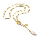 Ожерелья лариат с жемчугом кеши и натуральным жемчугом барокко NJEW-JN03042-10