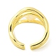 天然パールオープンカフリング  真鍮製の中空指輪  14KGP本金メッキ  usサイズ7（17.3mm） RJEW-H220-21G-3