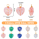 SUPERFINDINGS 10Pcs 5 Styles Faceted Heart Stone Charms Pendants Wire Wrapped Gemstone Pendant 21x15x8.5mm Natural Quartz Crystal Pendant for Necklace Jewelry Making FIND-FH0005-65-2