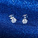 ロジウムメッキ 925 スターリングシルバー マイクロ パヴェ キュービック ジルコニア イヤー スタッド 女性用  s925スタンプあり  ダイヤモンド  プラチナメッキ  5mm EJEW-P231-03P-3