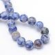 Chapelets de perle de pierre naturelle avec point bleu G-UK0001-69-6mm-3