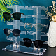 眼鏡用透明プラスチックディスプレイ  デスクトップ用  家の装飾  女性たち  男  透明  29.5x13x1.3cm ODIS-WH0034-01-2