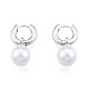 Pendientes de aro colgantes de perlas de plástico ABS EJEW-N011-106P-1