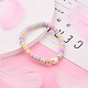 Polymer Clay Heishi Beads Stretch Bracelets BJEW-JB05707-01-4