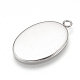 201 Stainless Steel Pendant Cabochon Settings X-STAS-T008-123-3