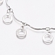 304 Stainless Steel Ring Charm Bracelets BJEW-G628-07P-2