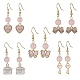 Boucles d'oreilles pendantes en alliage d'émail pour la Saint-Valentin avec épingles en laiton EJEW-JE05330-1