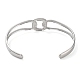 304 Stainless Steel Hollow Rectangle Cuff Bangle for Women BJEW-D061-03P-3