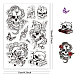 CRASPIRE Gothic Skull Butterfly Flowers Silicone Clear Stamps Halloween Vintage Clock Transparent Rubber Seals Stamp Holiday Journaling Card Making DIY Scrapbooking Photo Frame Decor 6.3 x 4.3inch DIY-WH0448-0061-2