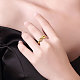 女性のための無限のデザインスズ合金チェコラインストーンの指輪  ゴールドカラー  サイズ8  18.1mm RJEW-BB14515-8-4