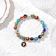 Браслеты с подвесками из сплава с эмалью и плоскими круглыми крестами BJEW-JB12269-03-1