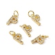 Real 18K Gold Plated Brass Micro Pave Clear Cubic Zirconia Charms KK-E068-VB452-P-4