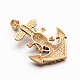 Retro Antique Golden Plated 304 Stainless Steel Anchor with Pirate Style Skull Big Pendants STAS-E094-05AG-3