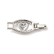 Heart Rack Plating Brass Micro Pave Clear Cubic Zirconia Watch Band Clasps ZIRC-H125-17P-2