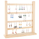 Fingerinspire 4-stöckiger Ohrring-Display-Organizer aus Holz (60 Schlitze und 56 Löcher) EDIS-WH0021-28-1