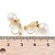 304 Stainless Steel Clip-on Earring Findings with Imitation Pearl Plastic Beaded STAS-H216-03B-G-3