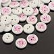 2-Hole Flat Round Mathematical Operators Printed Wooden Sewing Buttons X-BUTT-M002-02-1