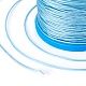 丸いワックスコード  マイクロマクラメコード  ポリエステル革ミシン糸  ブレスレット製作用  ビーズ  細工  製本  ライトブルー  1mm  約87.48ヤード（80m）/ロール YC-E003-1mm-T129-3