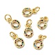 Brass Micro Pave Colorful Cubic Zirconia Charms ZIRC-F092-01-O-3