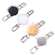 CHGCRAFT 4Pcs 4 Colors Faux Mink Fur Covered Round Beads Sweater Collar Clips JEWB-CA0001-24-1