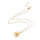 Ion Plating(IP) 304 Stainless Steel Square with Shell Pendant Necklace for Women NJEW-F292-06G-2