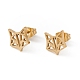 304 Stainless Steel Origami Fox Head Stud Earrings for Women EJEW-F286-03D-G-1