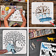 9Pcs 9 Styles PET Hollow Out Drawing Painting Stencils DIY-WH0394-0037-4