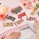 12 個 6 色バレンタインデーのテーマワード愛ホットフィックスラインストーン  マスクと衣装のアクセサリー  ミシンクラフト装飾  ミックスカラー  40x85x2.5mm  2個/カラー PATC-FG0001-69-3