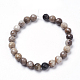 Chapelets de perles de feuille d'argent en jaspe naturel G-K181-4mm-O01-3