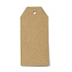 クラフト紙の値札  長方形  淡い茶色  9.5x4.5x0.04cm  穴：4.5mm  100個/セット CDIS-TAC0007-04-1