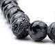 Chapelets de perles de flocon de neige en obsidienne naturelle G-S259-20-6mm-3