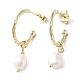 Natural Pearl Dangle Stud Earrings EJEW-P231-30G-2