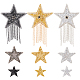 FINGERINSPIRE 9 Styles Star Iron on Applique Patches Silver Gold Black Hotfix Rhinestone Patches Tassel Star Glitter Crystal Patches Decorative Sewing Applique for Clothes Pants Jeans Hats Bags Craft DIY-FG0003-84-1