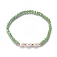 Verre à facettes perles bracelets extensibles BJEW-JB05488-03-6