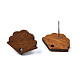 Fornituras de aretes de madera de nogal MAK-N032-014-3