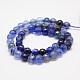 Faceted Natural Dragon Veins Agate Beads Strands X-G-F447-8mm-E01-2