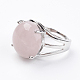 Anillos de dedo de cuarzo natural rosa ajustables X-RJEW-F075-01O-2