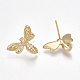 Brass Stud Earring Findings X-KK-S350-024G-2