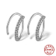 Rhodium Plated 925 Sterling Silver Micro Pave Cubic Zirconia Hoop Earrings CB9976-1-1