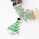 Christmas Tree Natural Gemstone Beaded Charm Kids Bracelets BJEW-JB02248-2