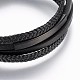 Braided Microfiber PU Leather Cord Multi-strand Bracelets BJEW-K206-H-3
