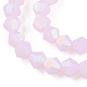 Fili di perle di vetro smerigliato bicono imitazione giada GLAA-F029-JM4mm-A02-3