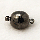 Gunmetal Round Brass Magnetic Clasps X-KK-15X10-B-1