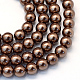 Cottura dipinto di perle di vetro perlato fili di perline rotondo X-HY-Q330-8mm-52-1
