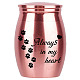 CREATCABIN Mini Urn Small Keepsake Cremation Urns Ashes Holder Miniature Burial Funeral Paw Container Jar Engraving Stainless Steel for Human Ashes Pet Dog Cat 1.57 x 1.18 Inch-Alays in My Heart(Pink) AJEW-CN0001-69A-1