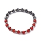 Bracelet extensible de perles de pierres précieuses mélangées rondes pour fille femmes BJEW-F418-02-2